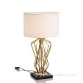 Gold metal bar decoration luxury style table lamp